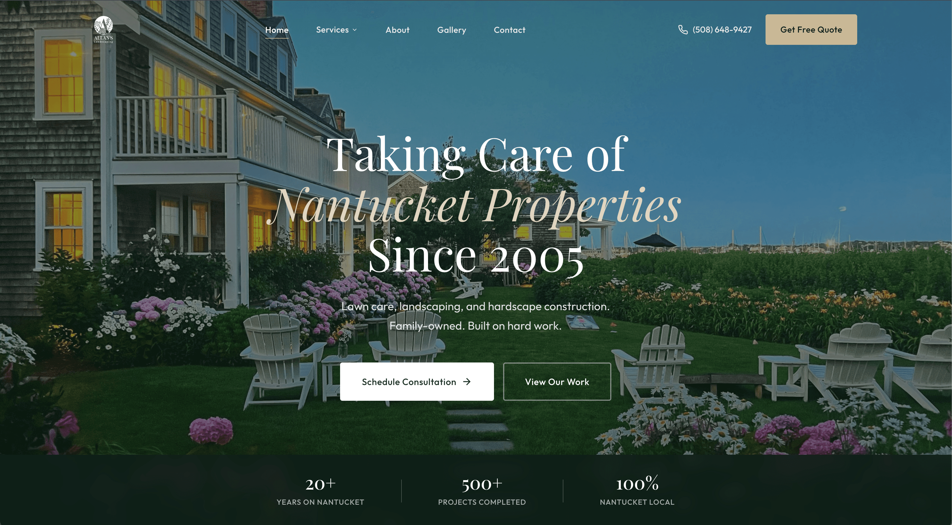 Allan's Landscaping website preview