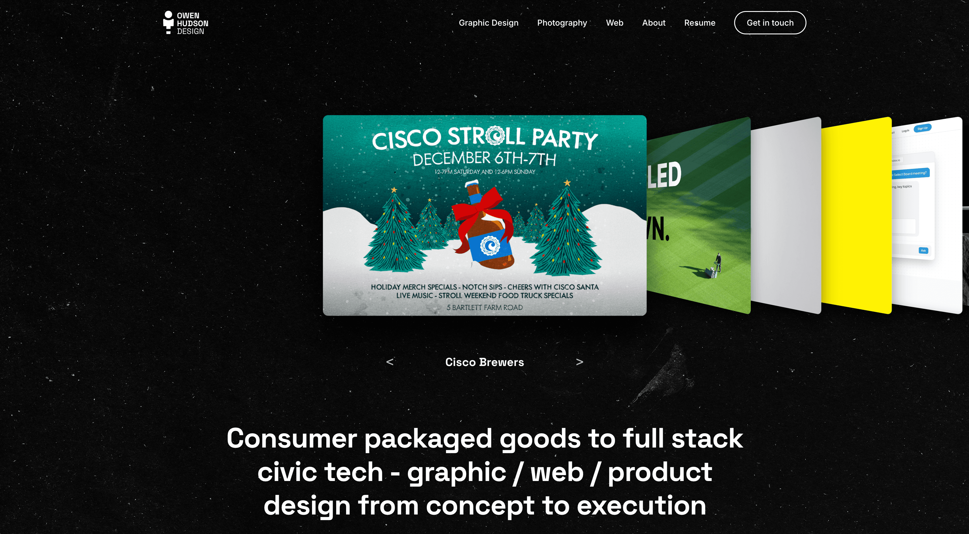 Owen Hudson Design portfolio website